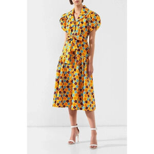 LHD Glades Dress Retro Yellow Floral